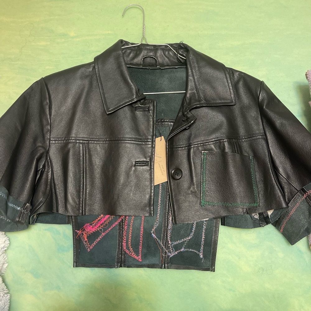 Brand new leather cropped jacket